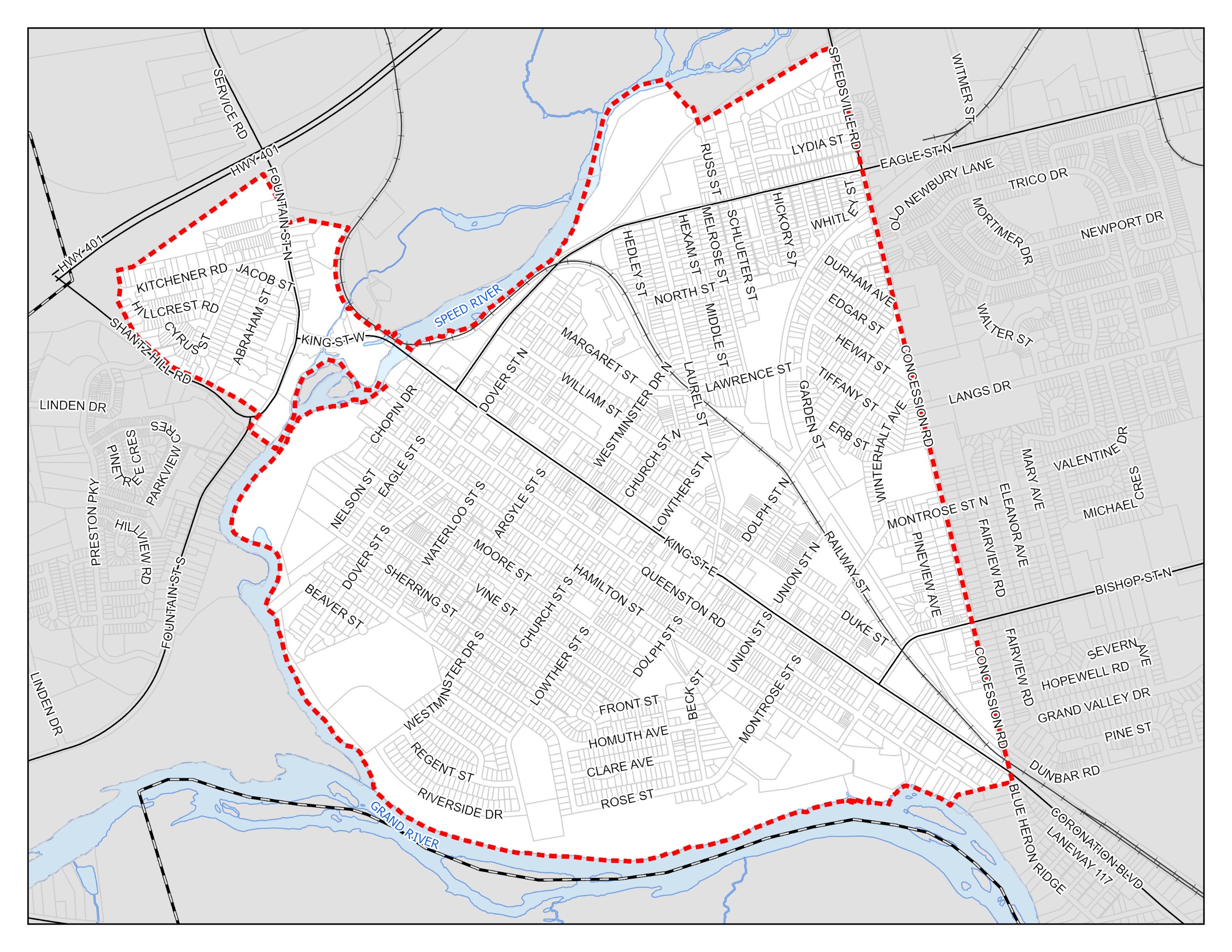 This figure illustrates the Study Area of this project. 