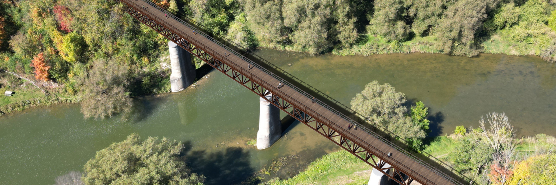 Aerial view of the proposed bridge rendering