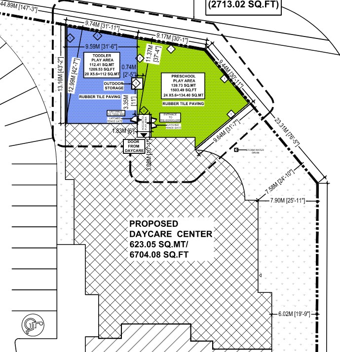 Site plan showing proposed child care centre