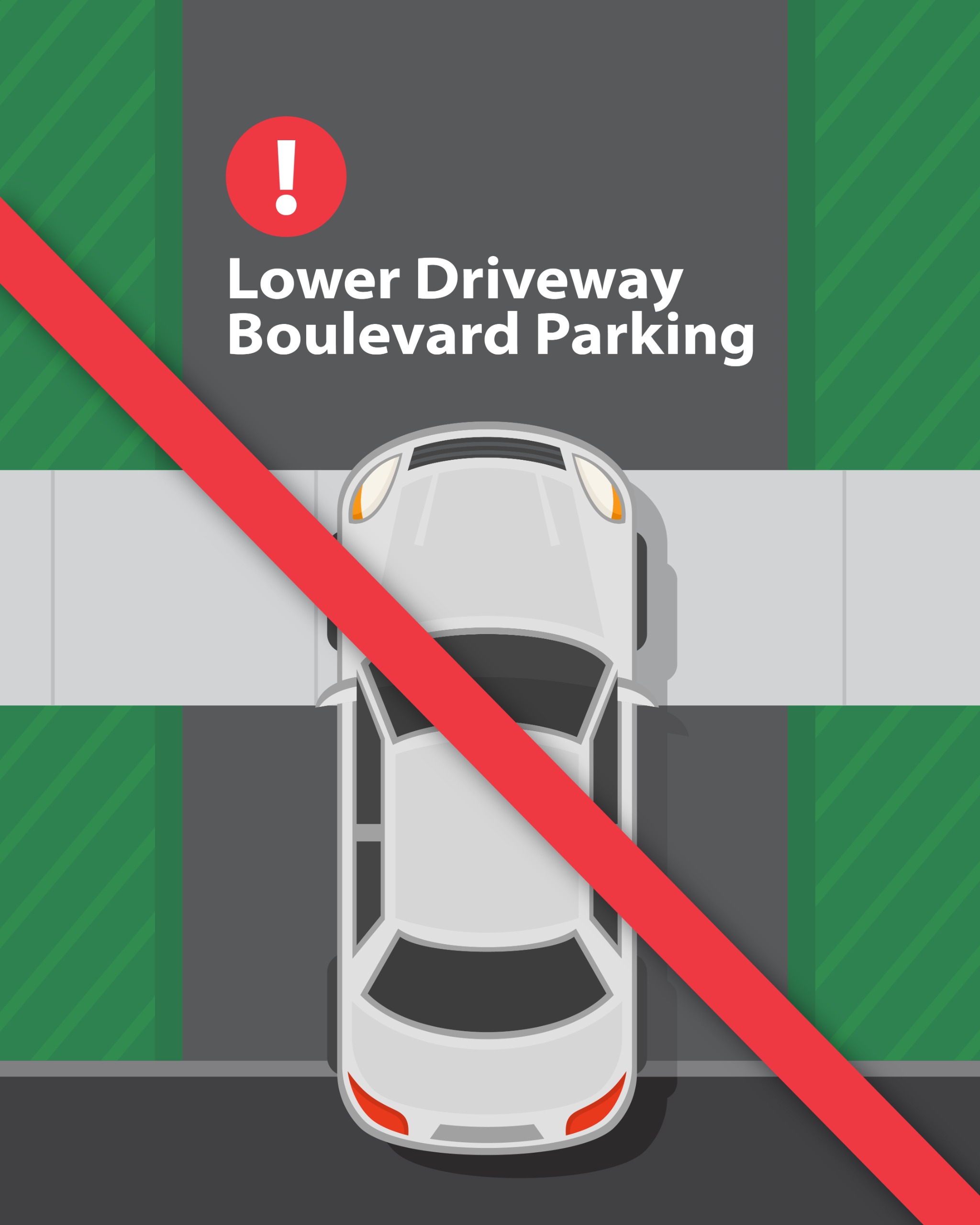 Graphic of vehicle parked incorrectly on boulevard