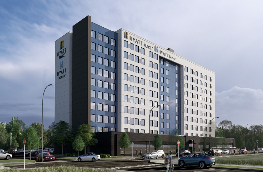 Rendering of proposed nine storey hotel building