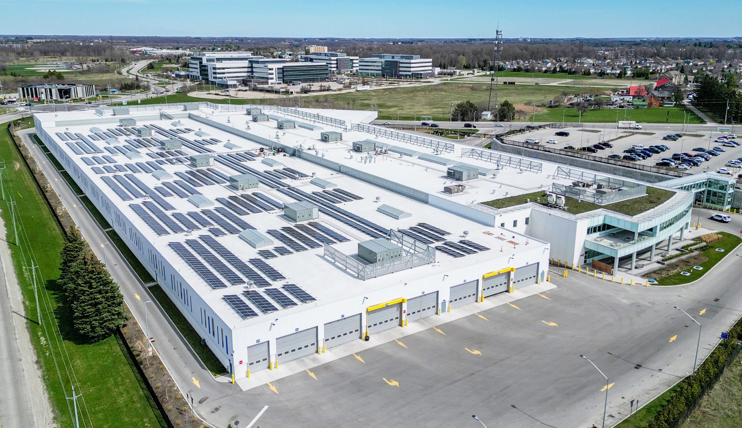 Solar panels at the Region's GRT Northfield drive maintenance building. 