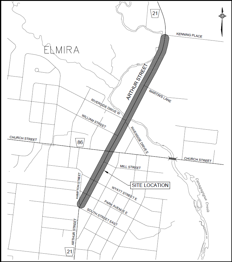 Map of Arthur Street from Kenning Place to South Street E