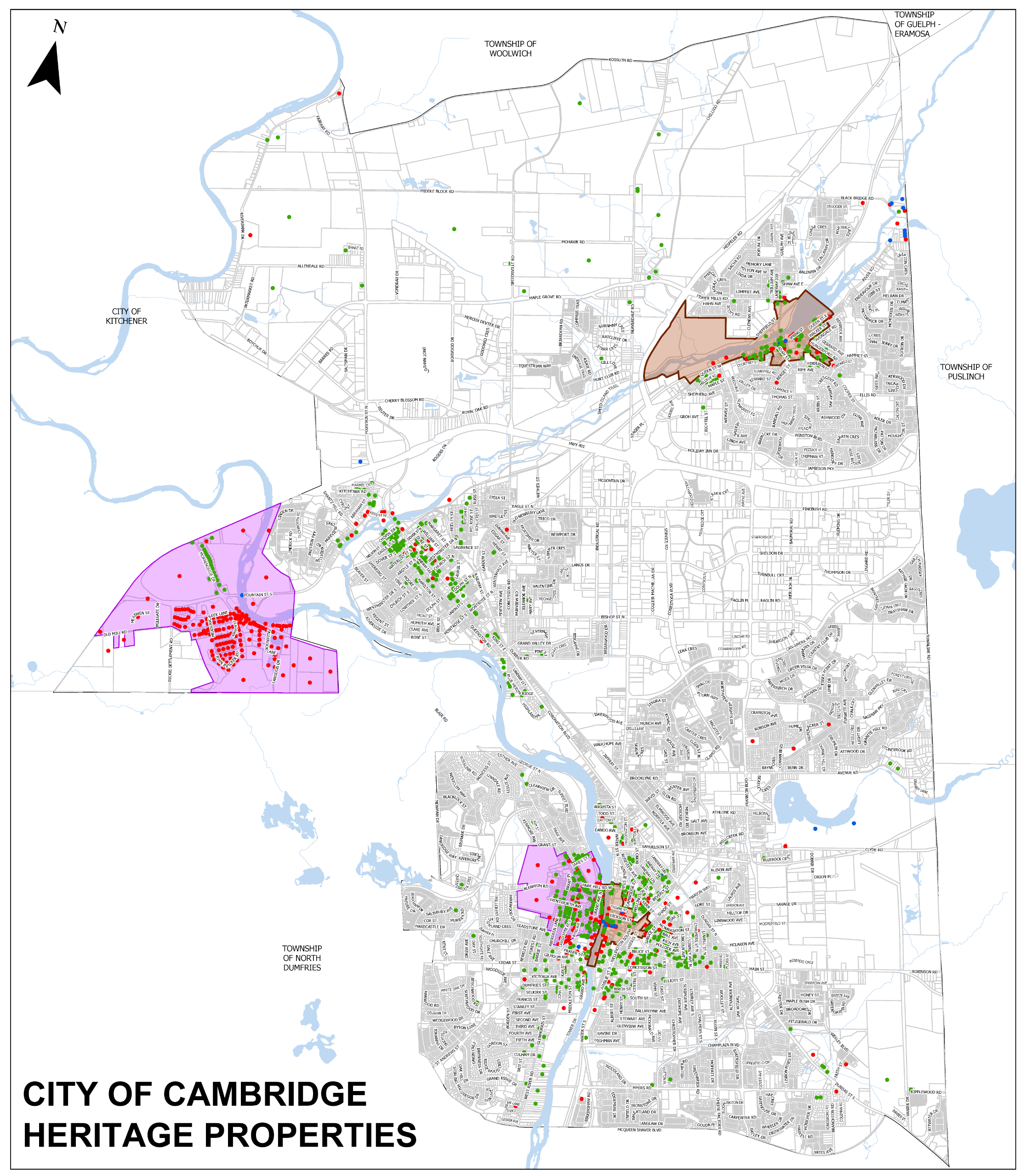 Map of Heritage Register properties