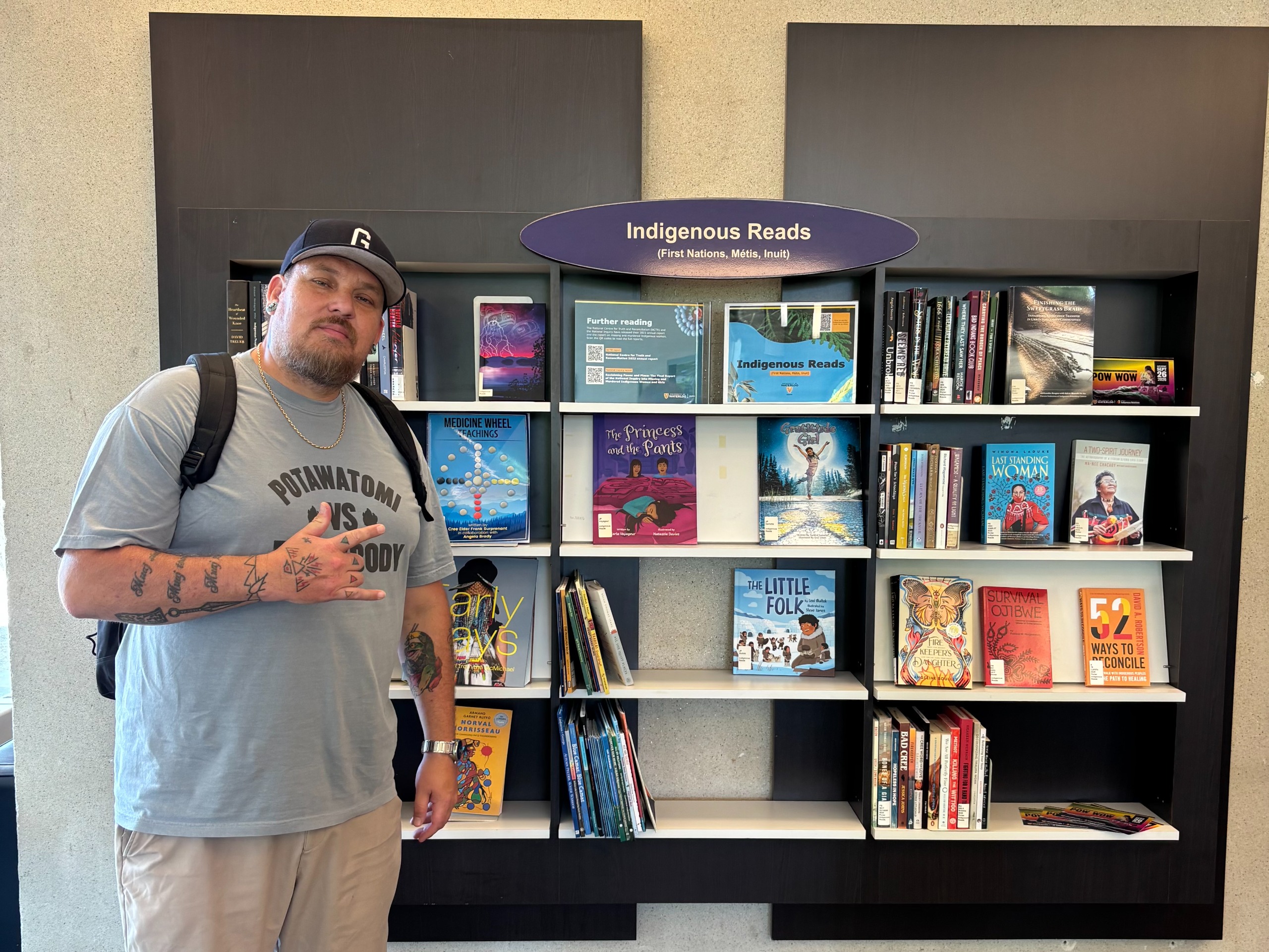 Local artist, Kevin George, at Dana Porter Library