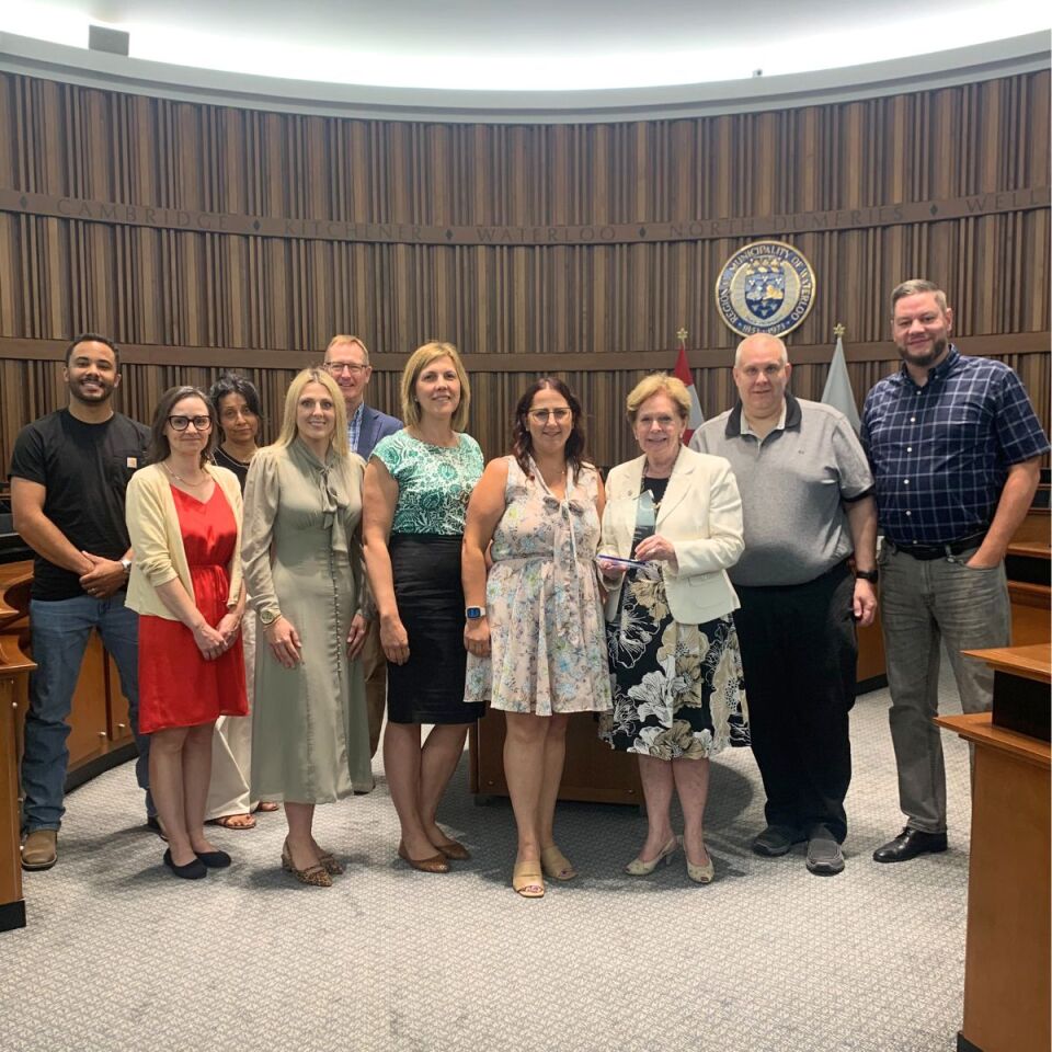 Presentation of award in Regional Council chambers
