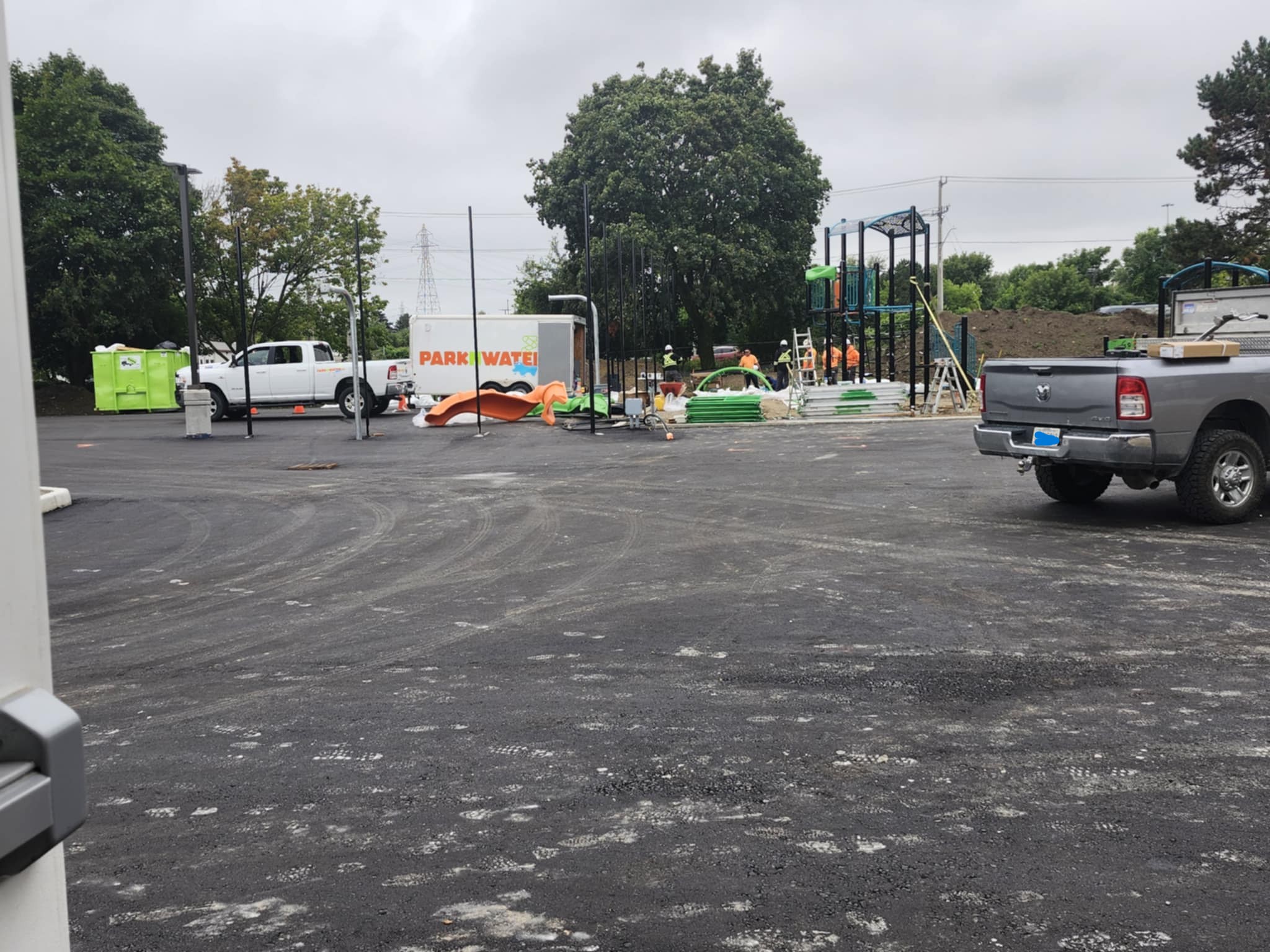 Photo of the new playground under construction