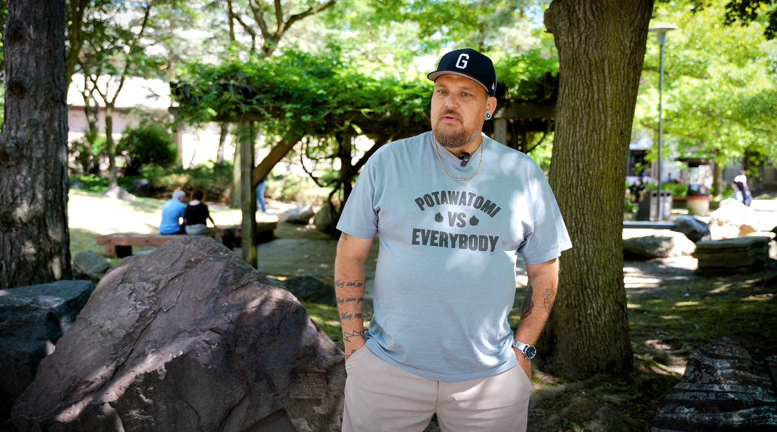 Anishinaabe and Nehiyaw artist, Kevin George, from Kettle and Stony Point First Nation