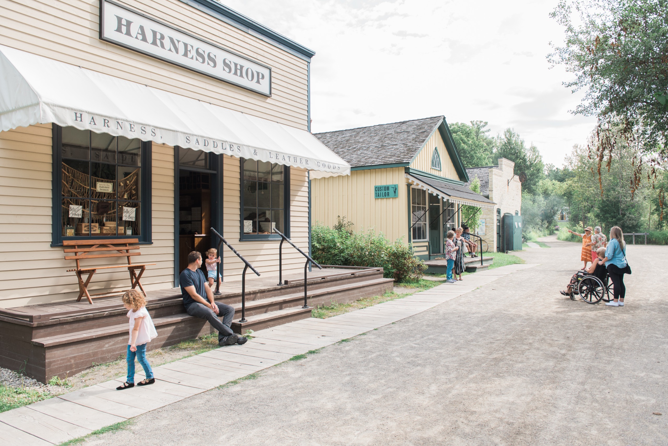 people visiting Doon  Heritage Village