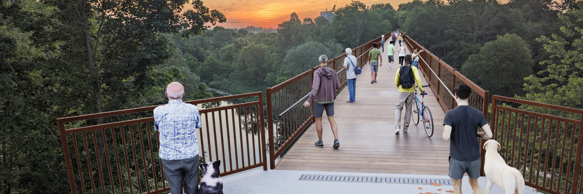 Ground level view of the proposed bridge design