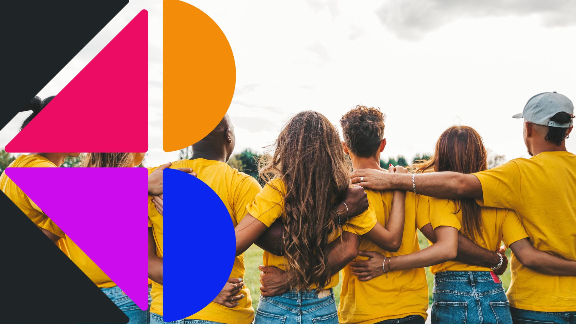 An image of the Building Safer Communities logo overlayed over an image of youth with their arms around each  other. 