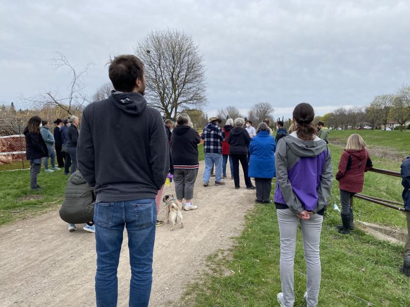 A group of people on the information night creek walk