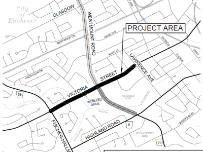 Map of project area from Fischer-Hallman Road to Lawrence Avenue